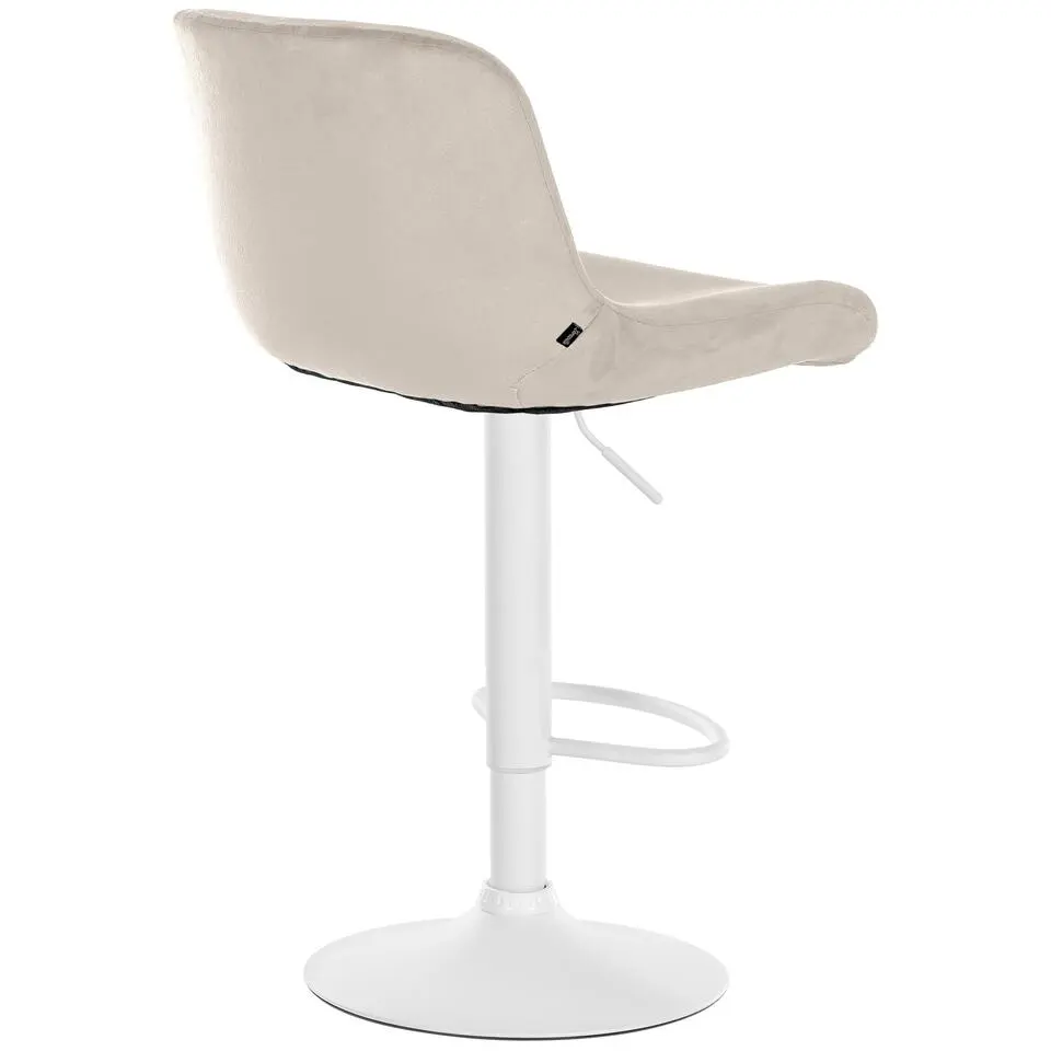 CLP Set van 2 Barkruk Solon wit Frame - Fluweel - creme