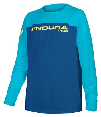Maillot Manches Longues Endura MT500 Burner Enfant Myrtille Bleu