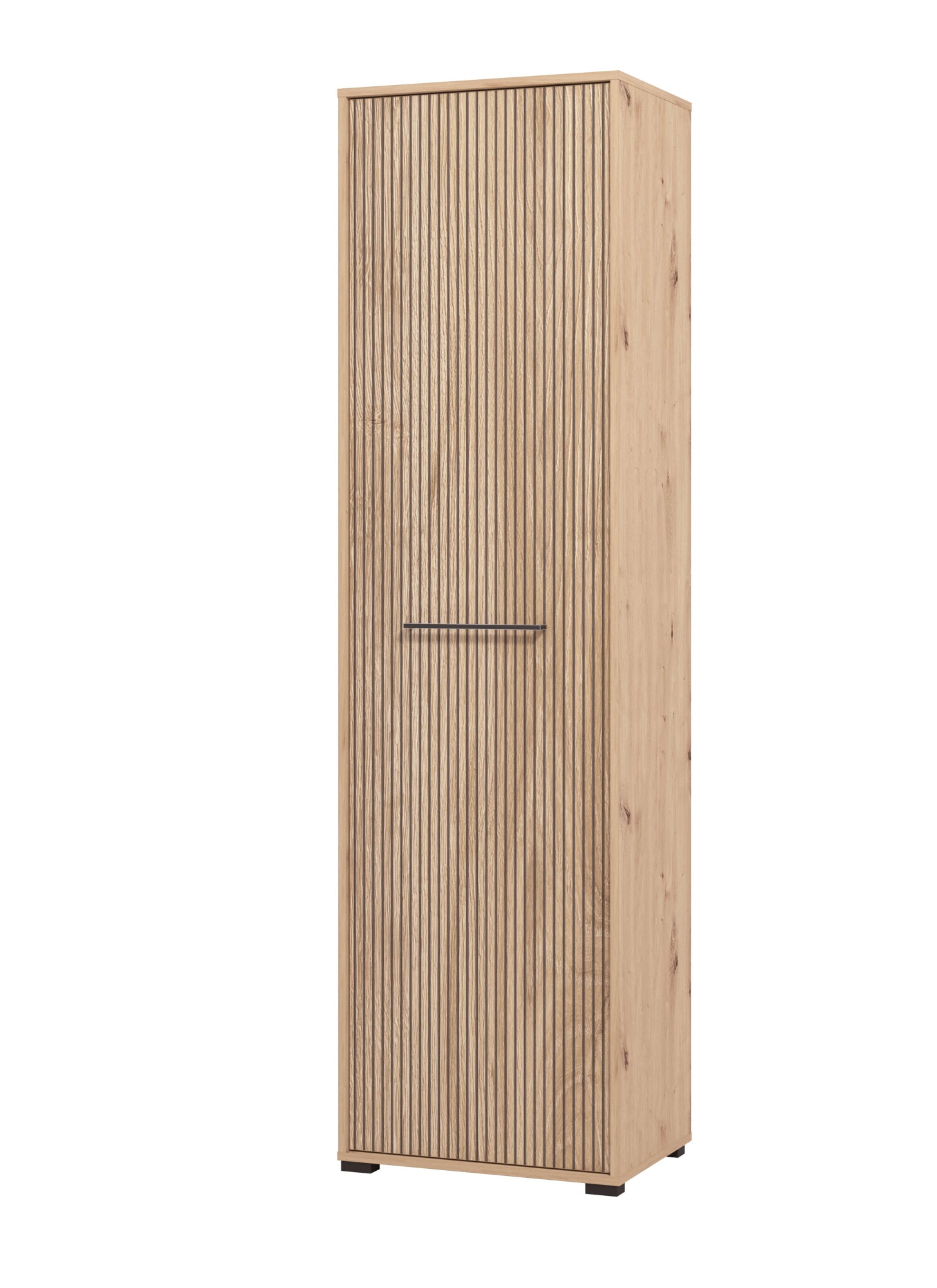 INOSIGN Garderobenschrank »Landes Kleiderschrank, Stauraumschrank, Flurschrank, Höhe 198 cm« Fronten in Artisan Eiche mit Streifen, mit einer Kleiderstange