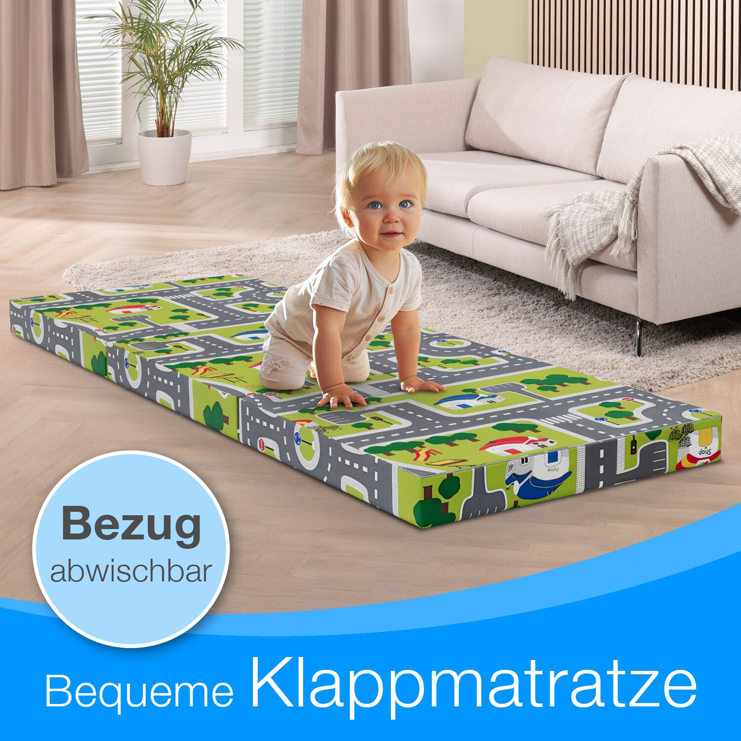 Bestschlaf Gästematratze Klappmatratze L190 x B70 cm x H9 cm