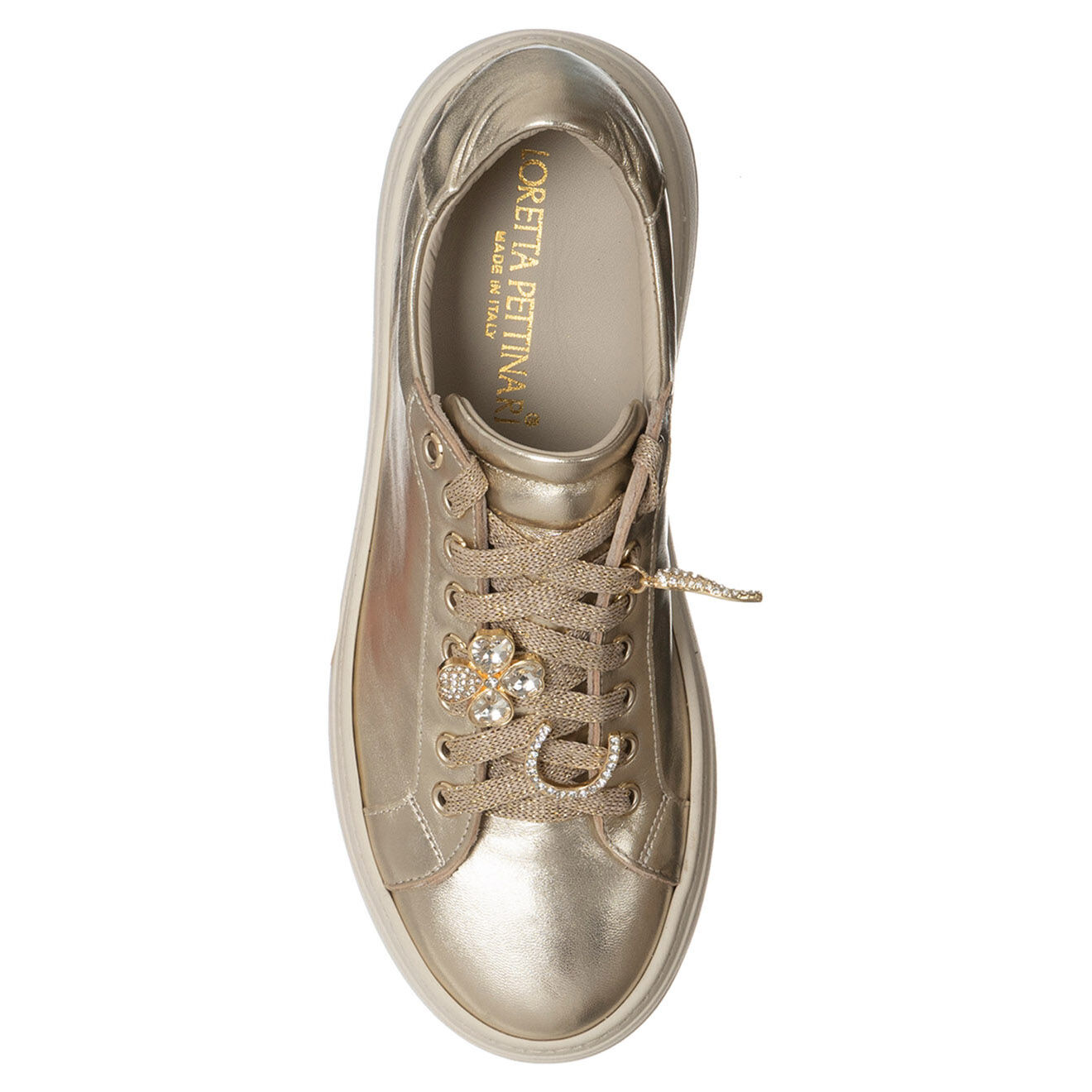 Loretta Pettinari Sneakers en Cuir Mathilde dorées