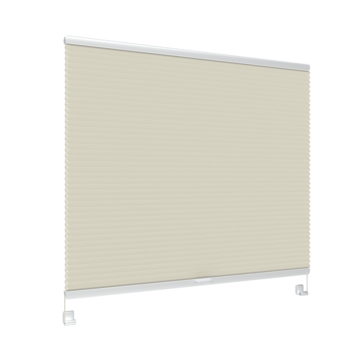 Dubbel plisségordijn Draaikiepraam kunststof of aluminium 8202 creme