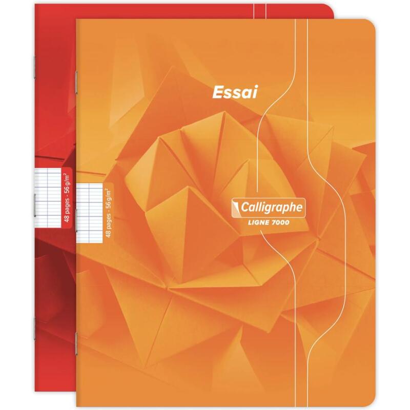 Cahier d'essai piqué 7000 17x22 cm 48 pages grands carreaux 56 g - Assortis