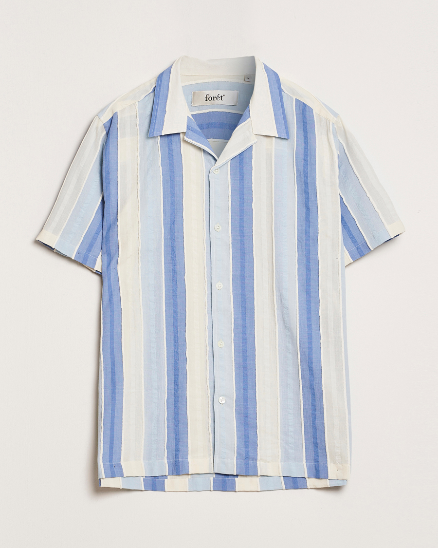Forét Peer Jaquard Short Sleeve Shirt Blue