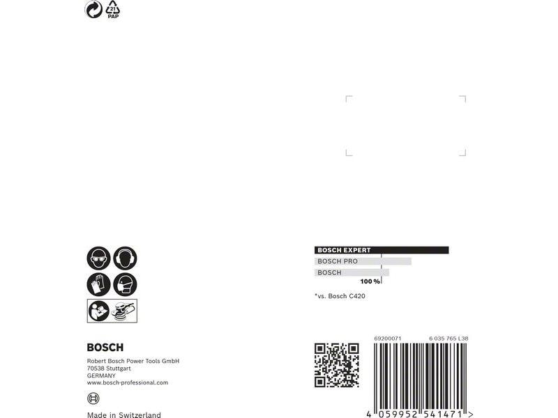 Bosch Professional Schleifpapier EXPERT C470, 125 mm, G 240 Schnelles Schleifen von Farbe und Holz