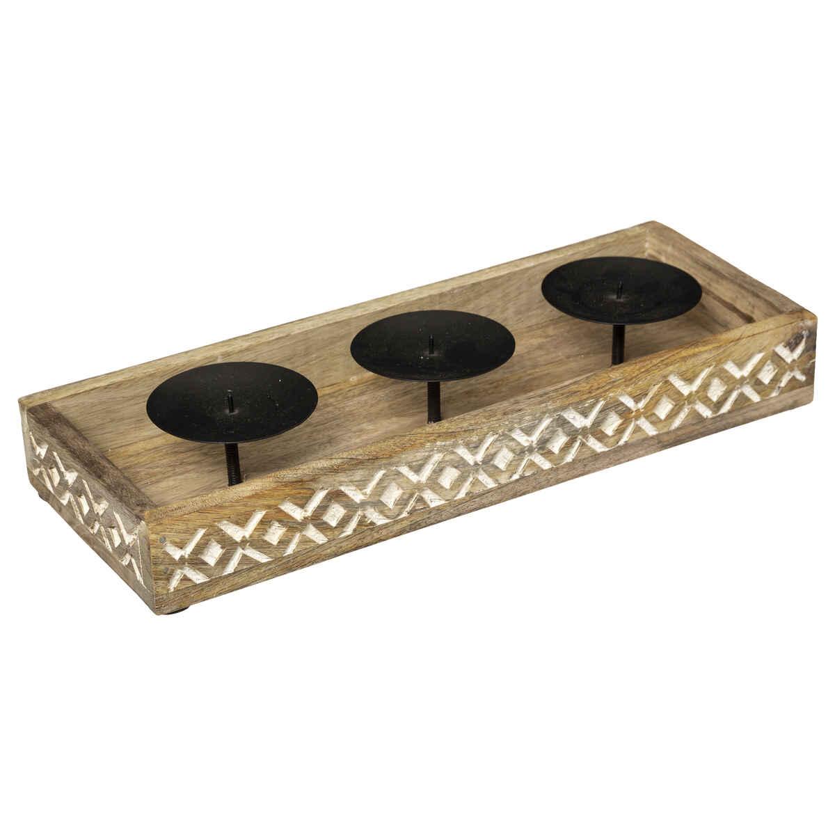 PHOTOPHORE MANGUIER NATUREL HACIENDA L.35CM