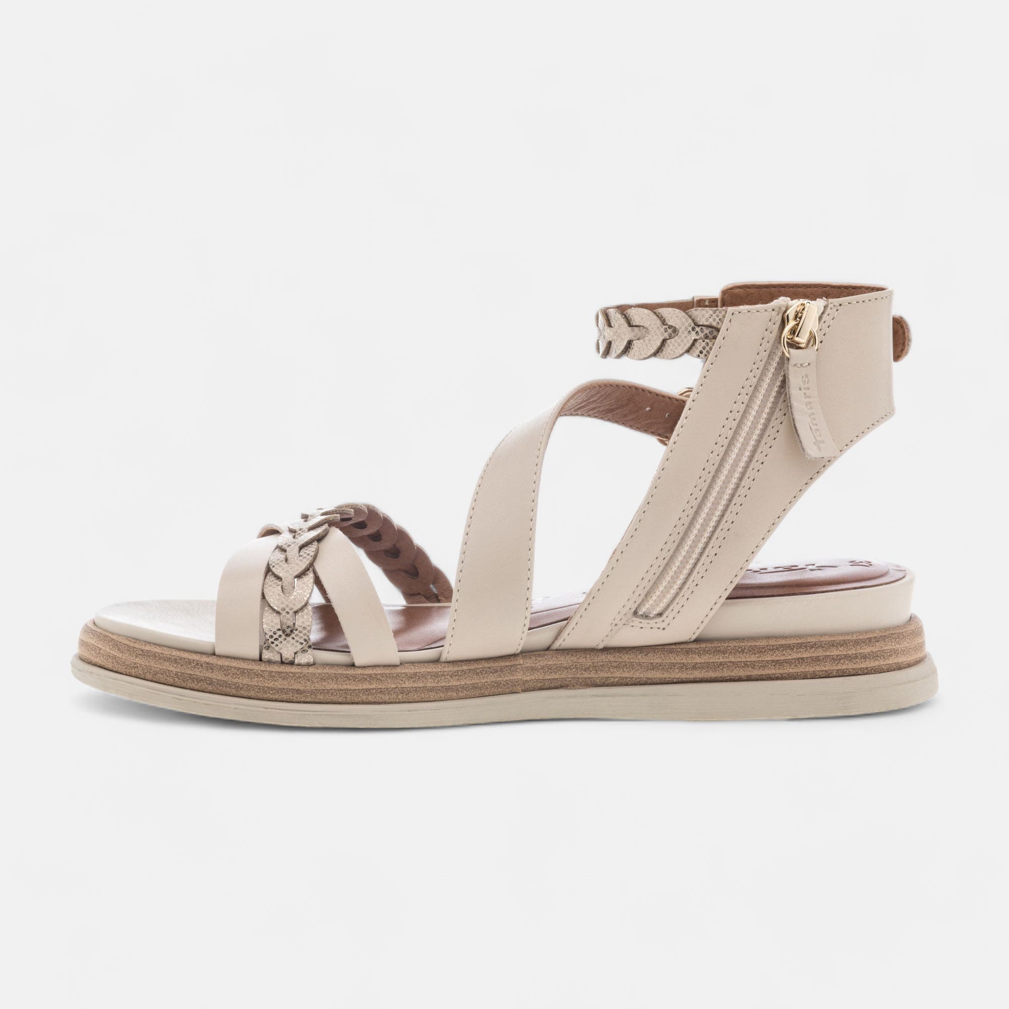 Sandales Femme en cuir beige