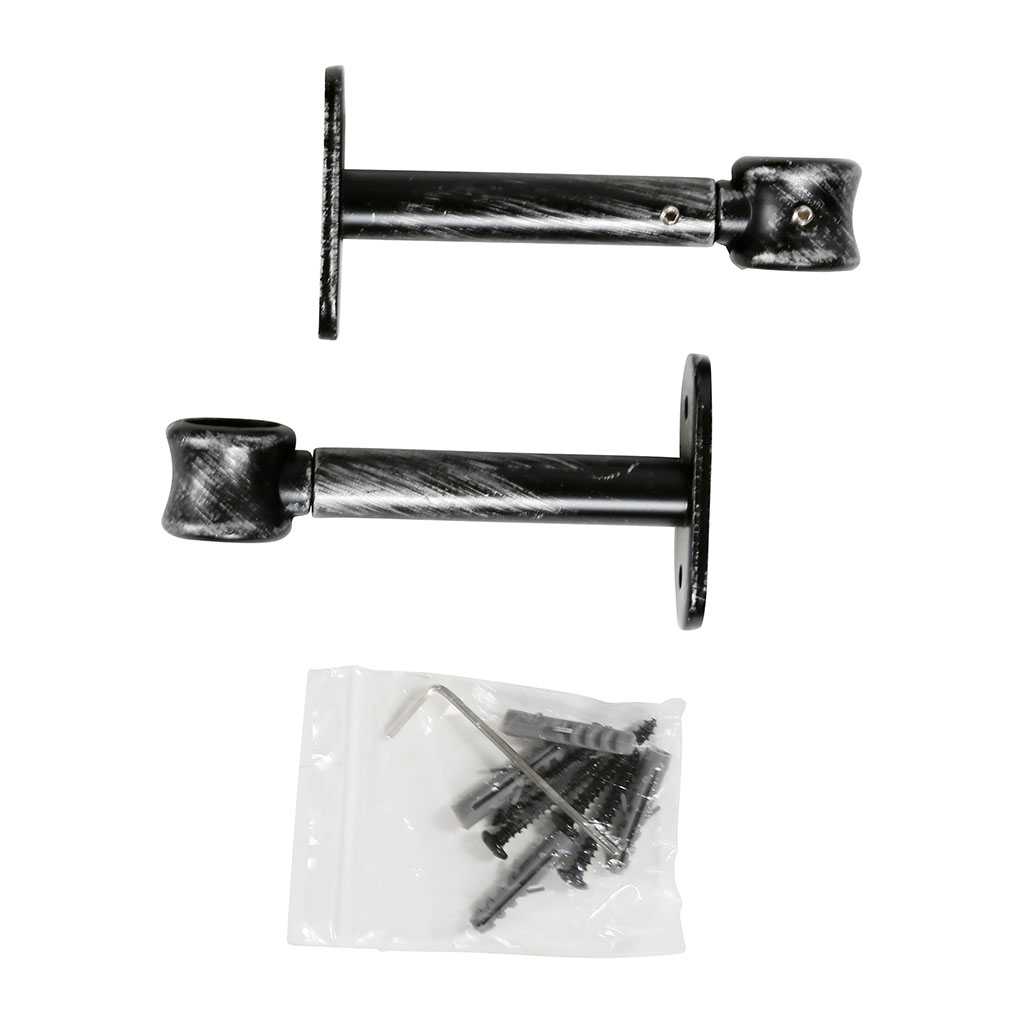 Lot de 2 supports tringle rideau simples noir argent D 20mm