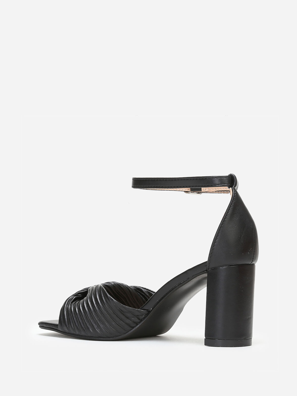 Sandales à bride matelassée et nouée- Noir