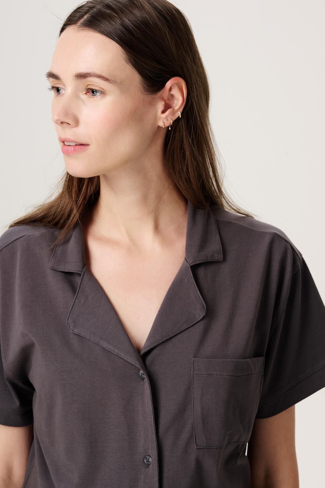 Noppies Maternity Pyjamatop met voedingsfunctie Neero - Forged Iron