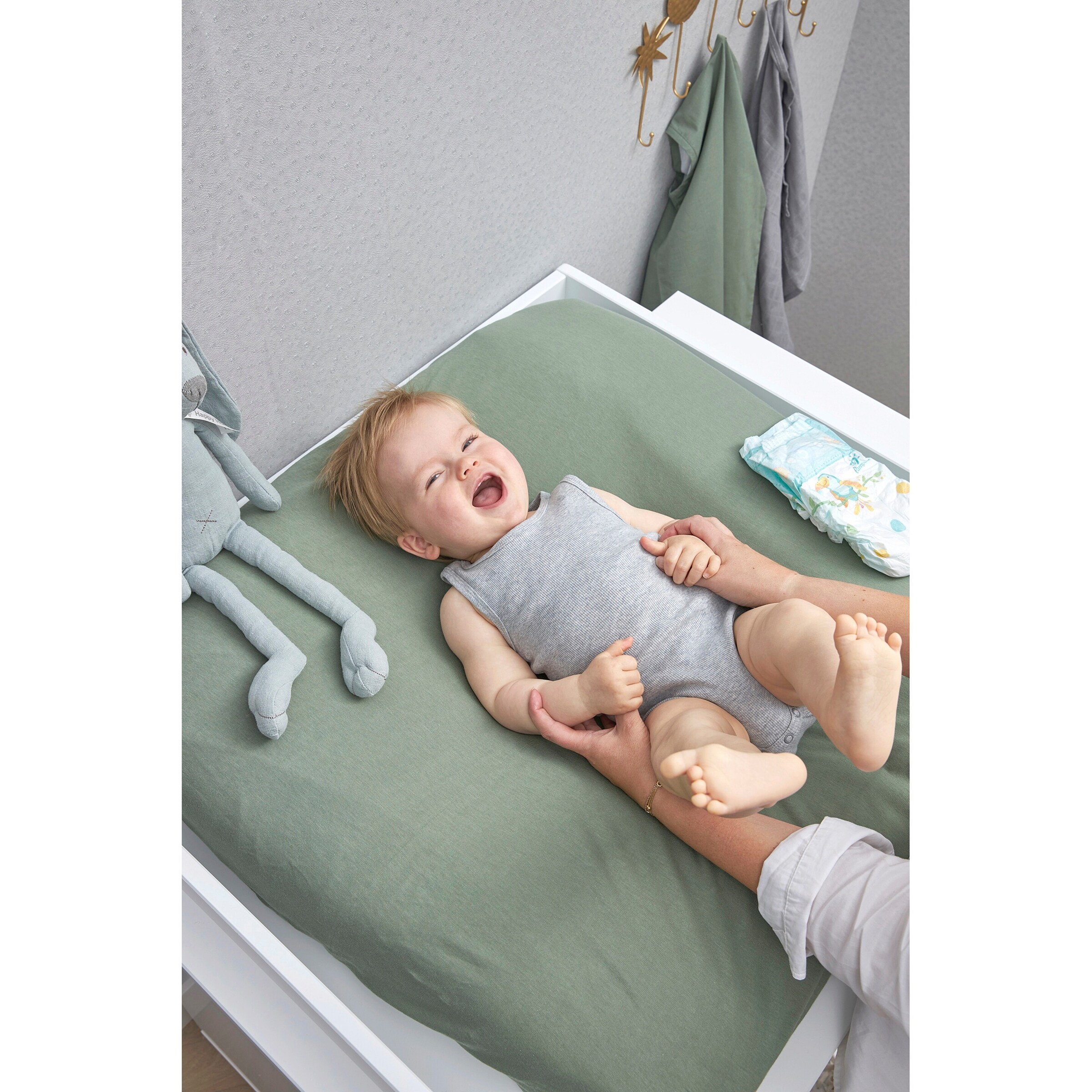 Meyco Baby Wickelauflagenbezug 85x75 cm Forest Green