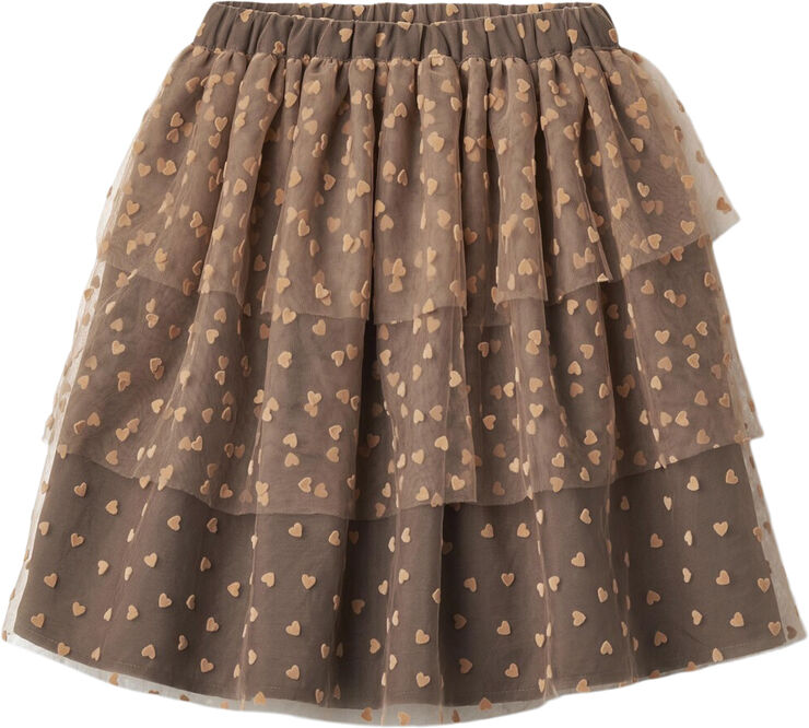 Fliink TULLE HEART SKIRT Humus/carafe