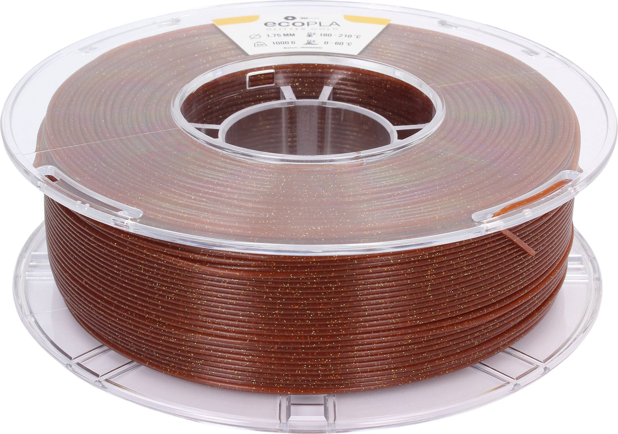 3DJAKE  ecoPLA Sparkling Gold, 1,75 mm / 1000 g    Allround-PLA Filament mit Glitzer