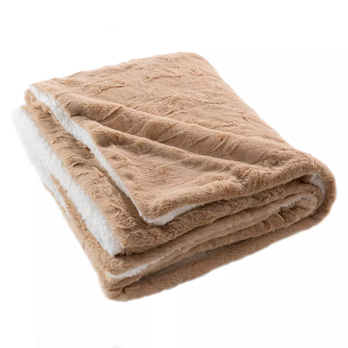 Plaid fausse fourrure (180 x 220 cm) Foxy Taupe