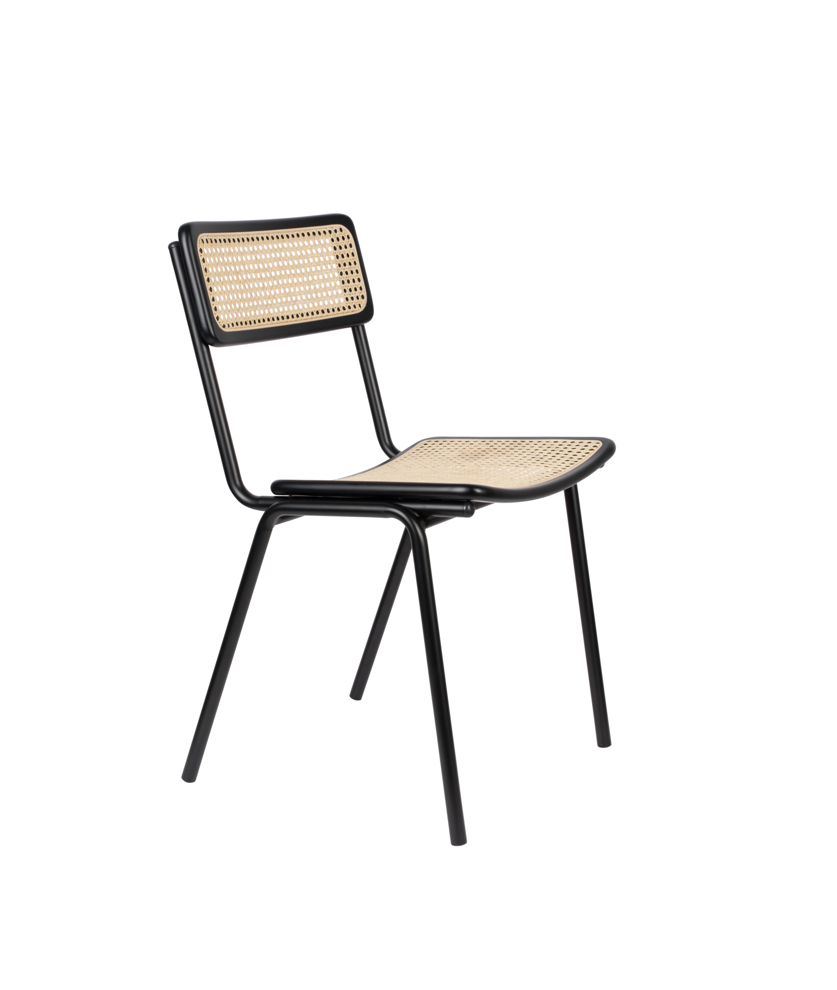 Eetkamerstoel Jort zwart/Naturel - set van 2