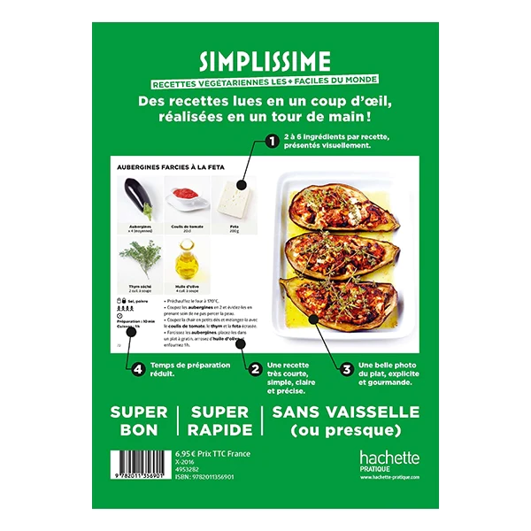 Livre Simplissime Les recettes végétariennes Hachette pratique