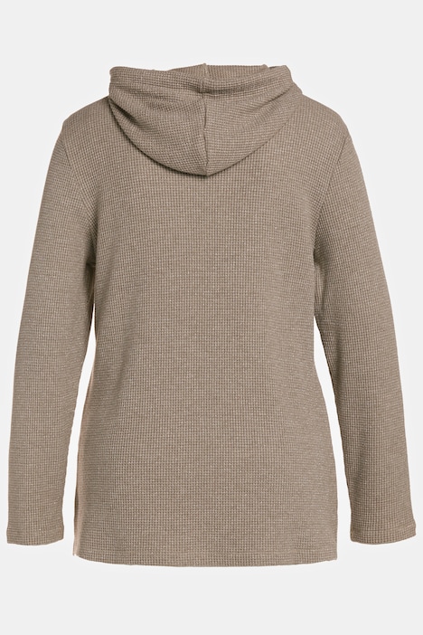 Hoodie, Waffelstruktur, Glitter, Kapuze, Langarm