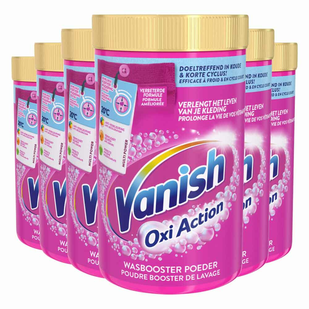 6x Vanish Oxi Action Wasbooster Poeder Gekleurde en Witte Was1500 gr
