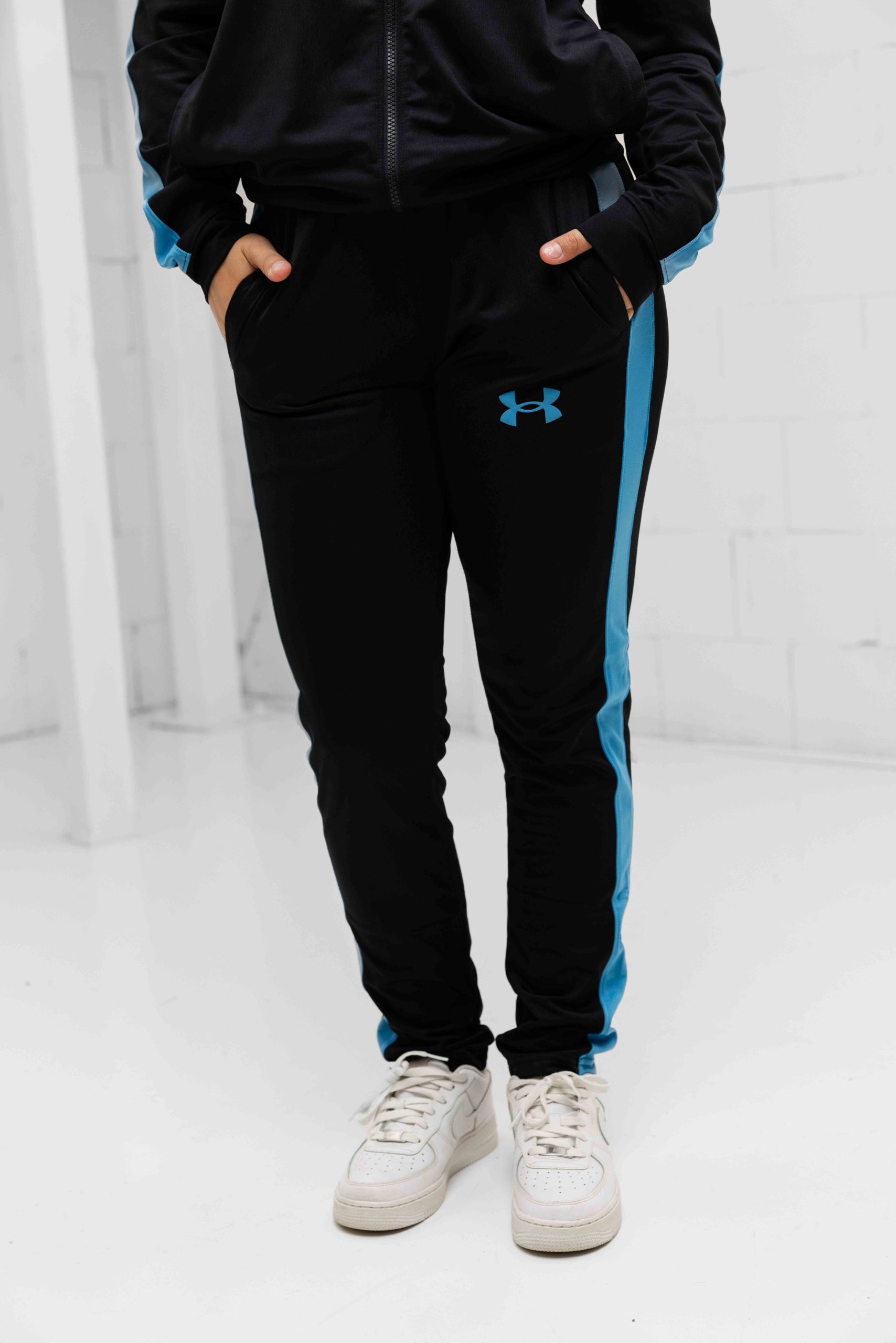 Under Armour Rival Knit Trainingspak Dames Zwart/Blauw