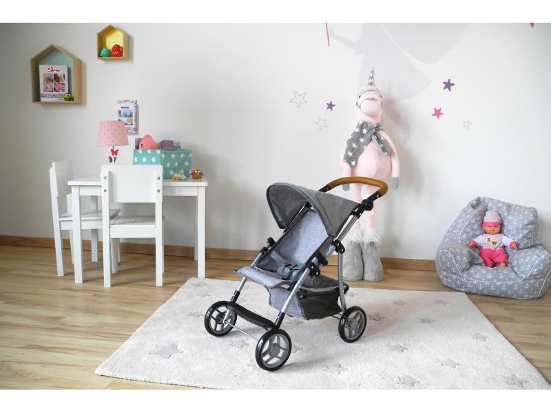Knorrtoys Puppenbuggy Liba Stone Grey Puppenwagen mit Sonnendach
