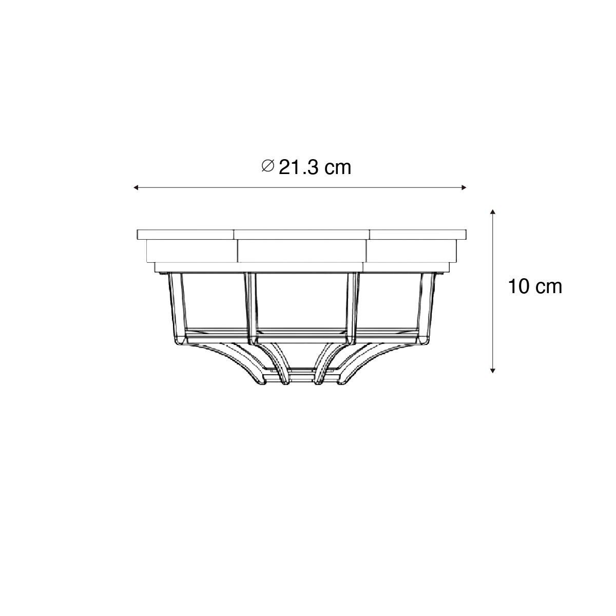 Landelijke plafondlamp roestbruin 21,3 cm IP44 - Bri