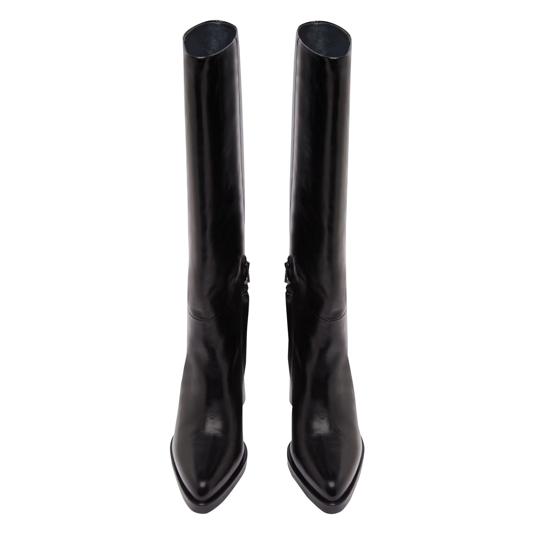 DICKINSON - Bottes à talons en cuir| Noir