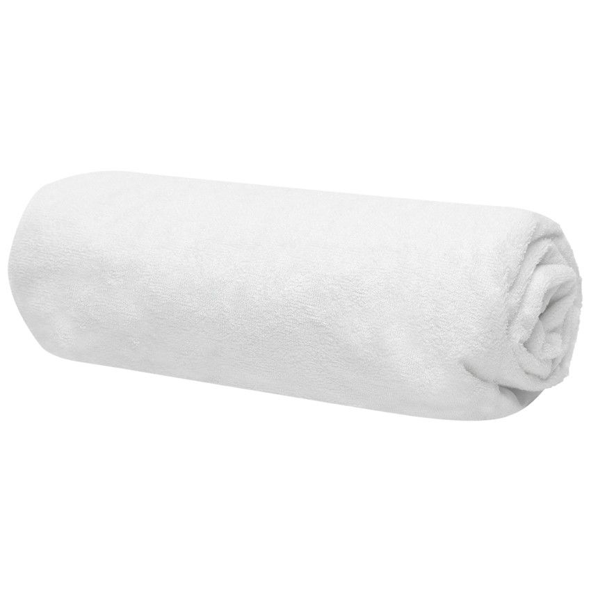 Alèse protège matelas en éponge bouclette en viscose de bambou 70x140 cm - Blanc