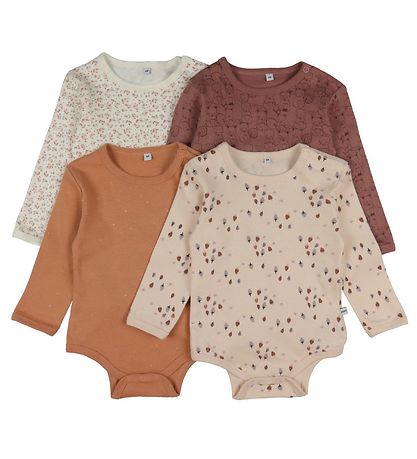 Pippi Baby Bodys L/æ - 4er-Pack - Burlwood