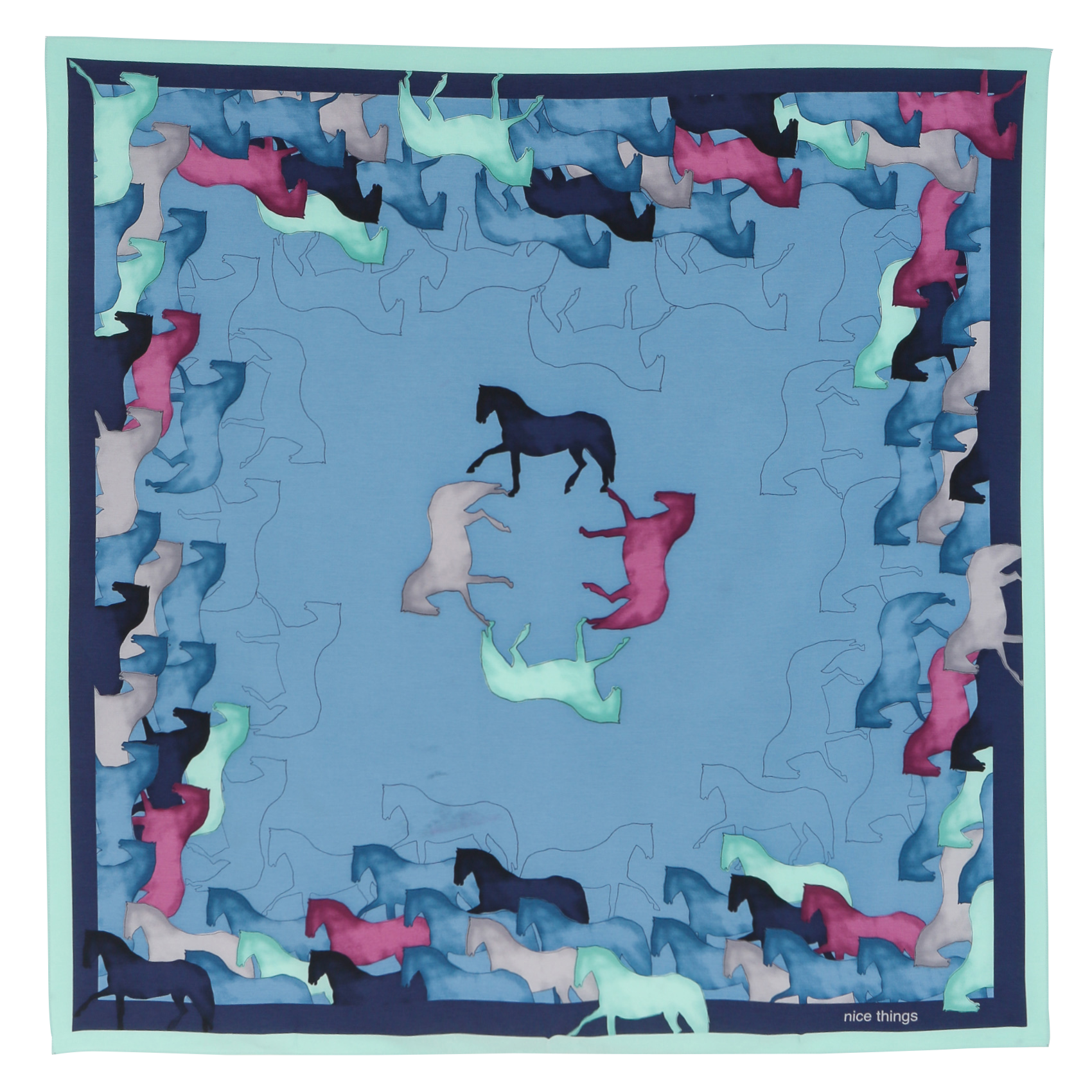 Foulard imprimé| Bleu