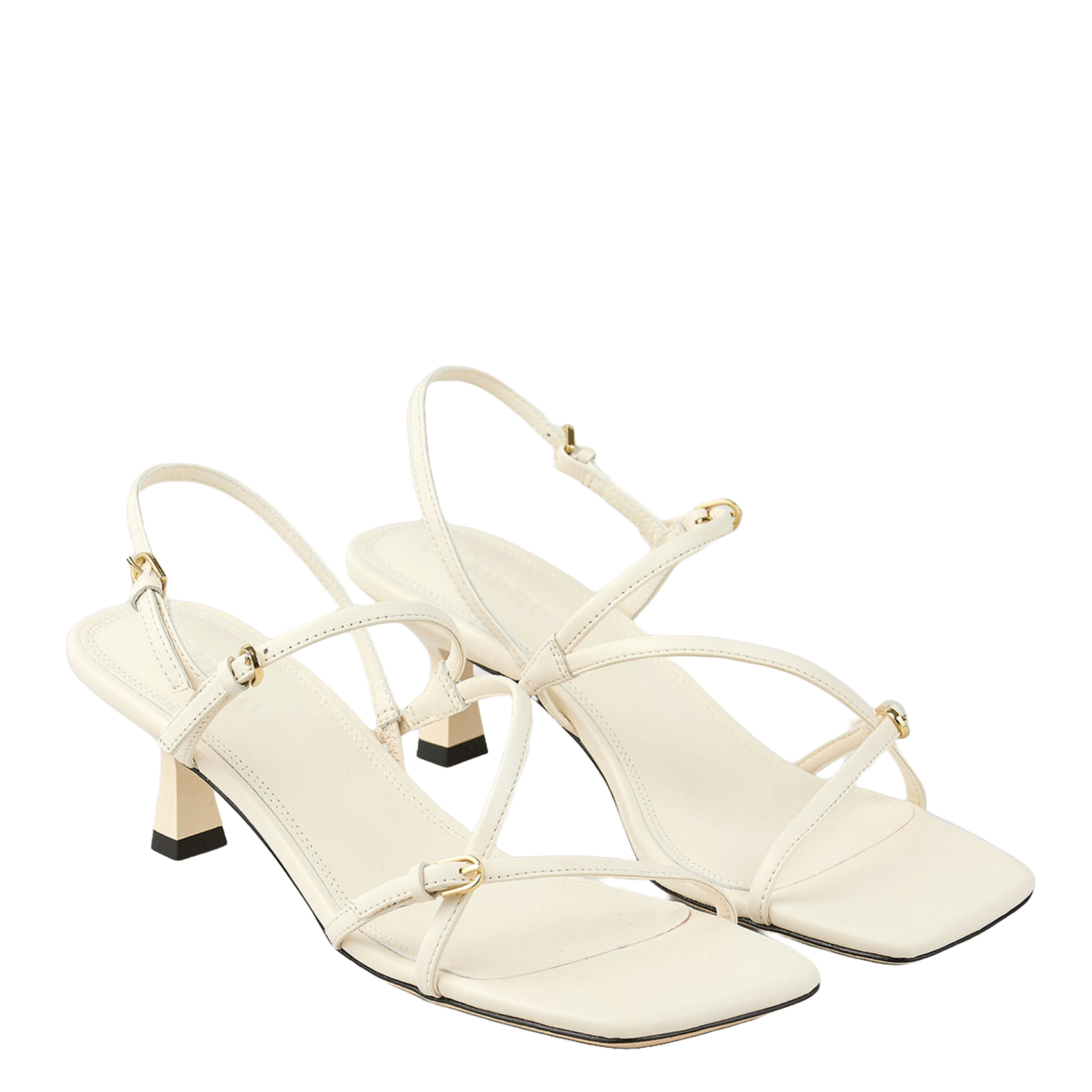 Sandales à talons en cuir | Blanc