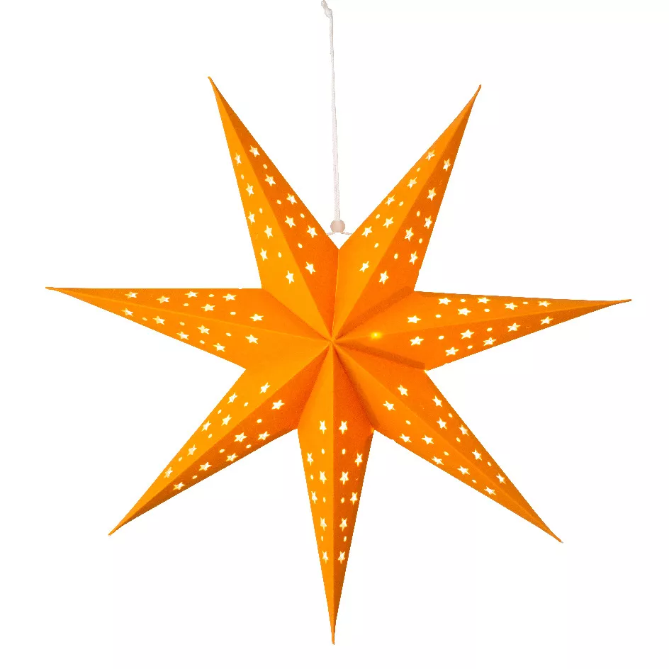 Etoile lumineuse à suspendre (H40 cm) Origami Stella Ambre et blanc chaud