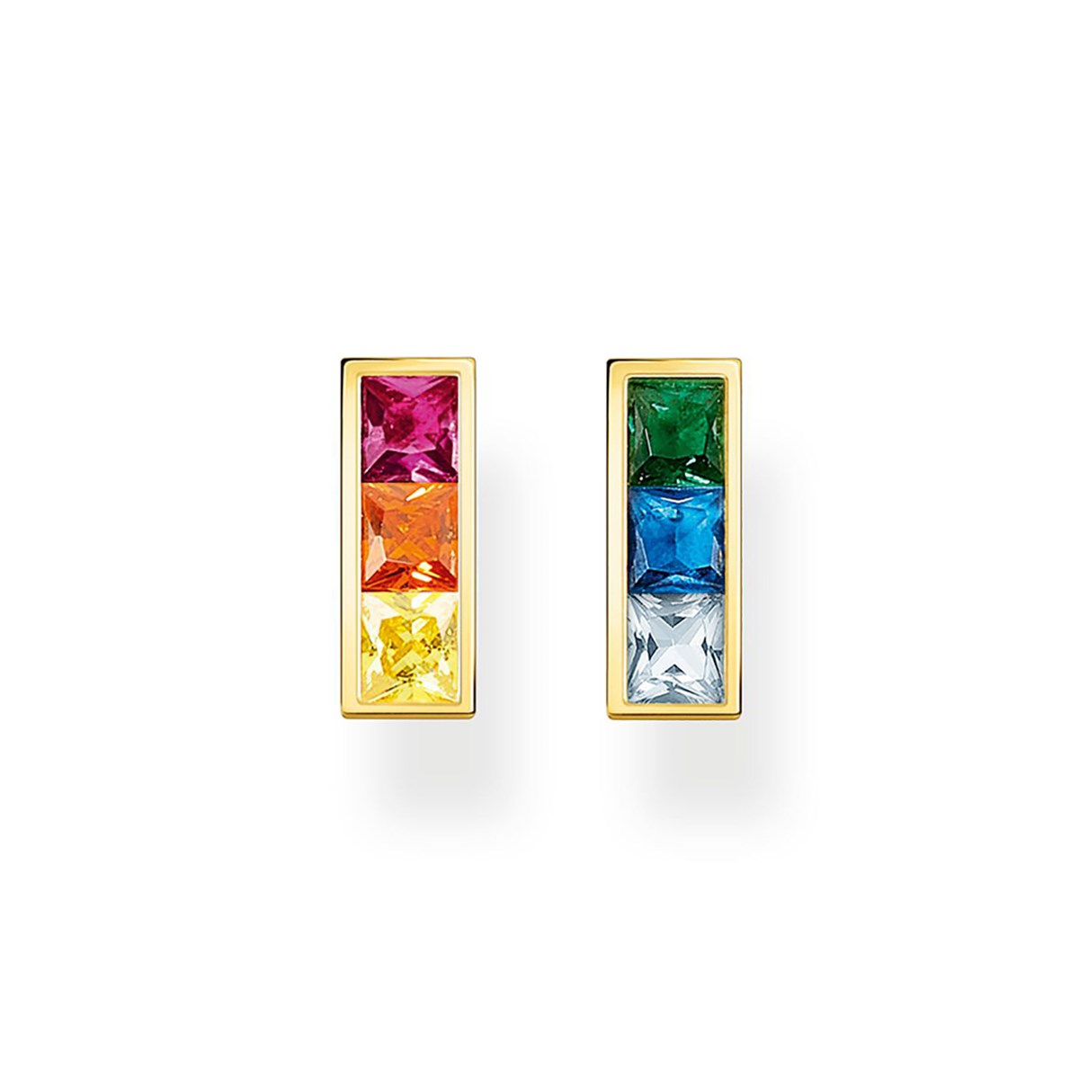 Boucles d'oreilles Thomas Sabo argent doré oxydesarc-en-ciel