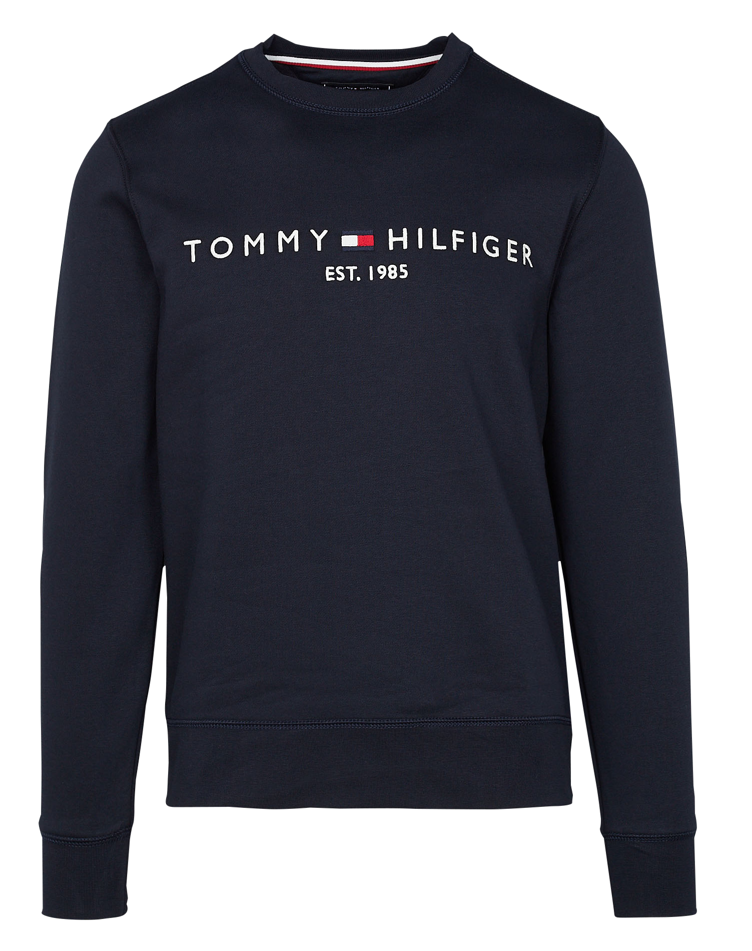 Sweat col rond regular-fit brodé en coton bio | Bleu