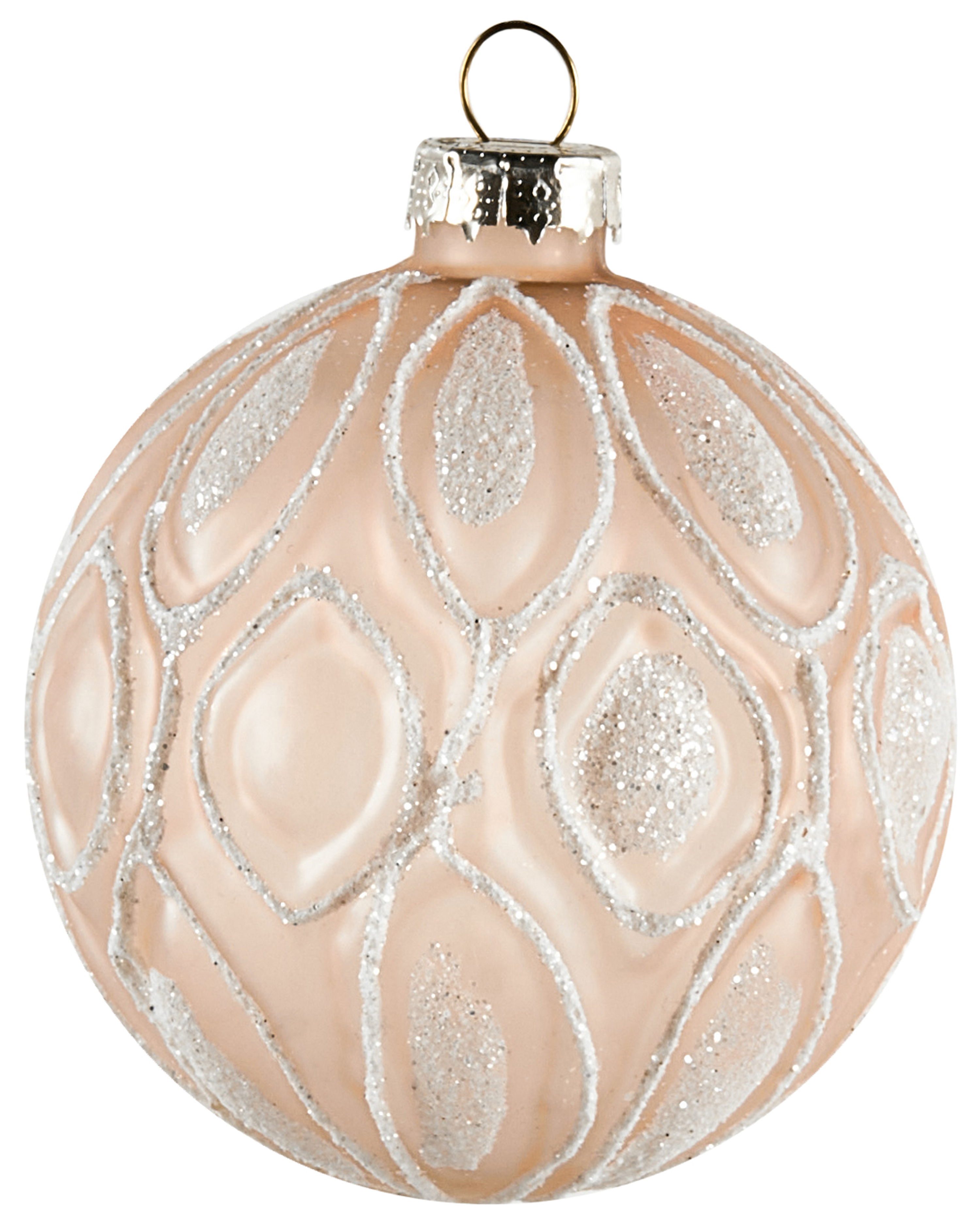 Set van 24 kerstballen WINTERLIGHT Glas Roségoud
