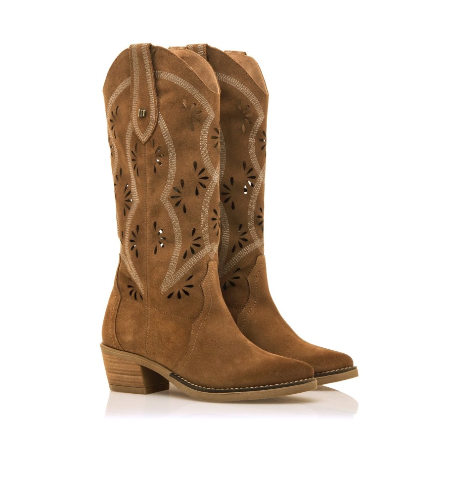 Botas Mustang Teo em couro marrom - Salto de 5 cm -