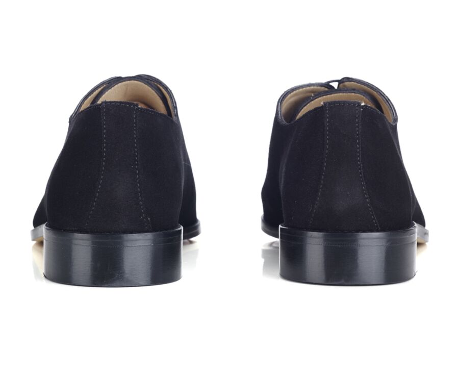 Richelieu homme velours Noir semelle cuir - PETER