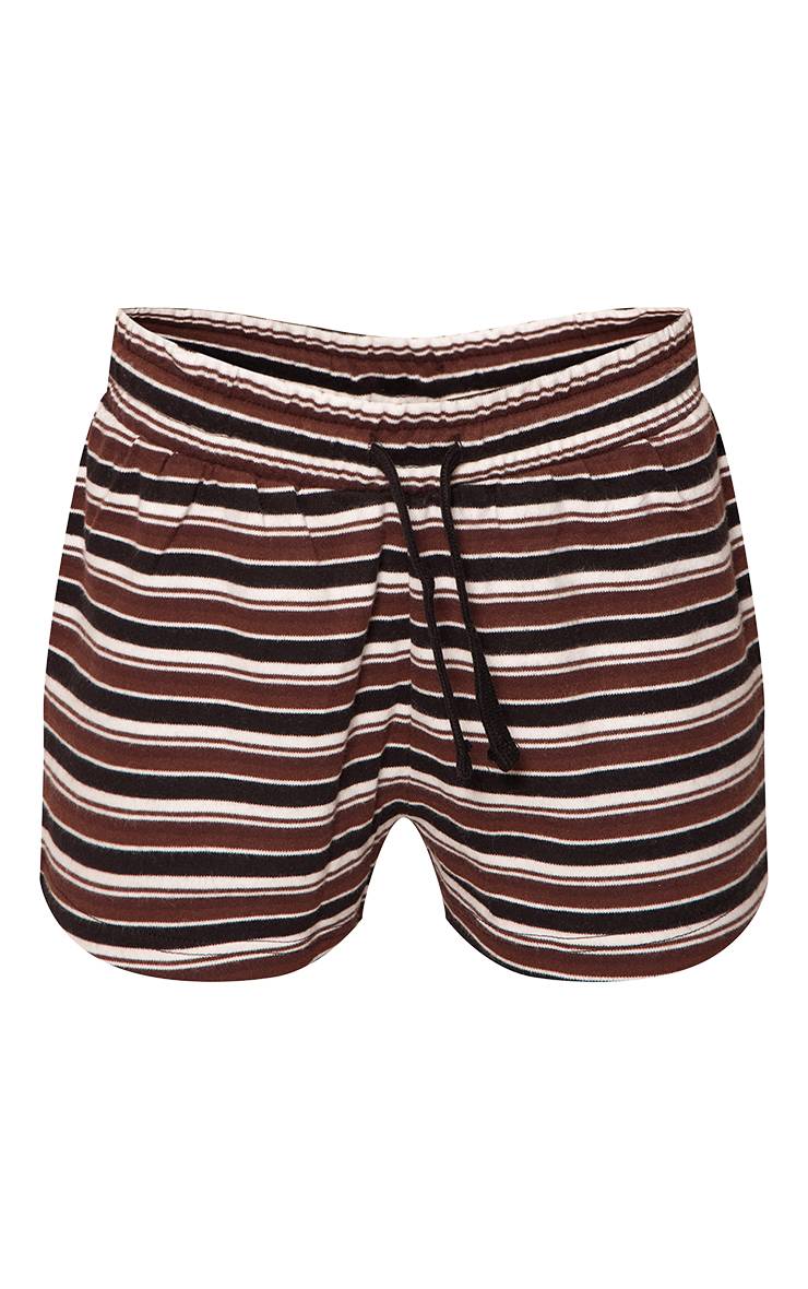Noir Short Coordonné Super Doux À Rayures