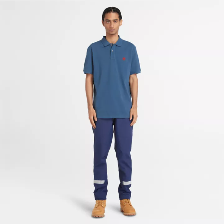 Polo en piqué Millers River pour homme en bleu