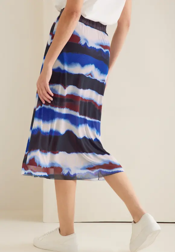 Midi Meshrock mit Print - dark foxy red
