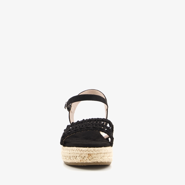 Blue Box dames espadrilles met sleehak zwart/beige