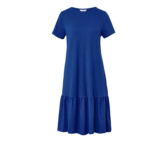 Jerseykleid mit Volant, kobaltblau