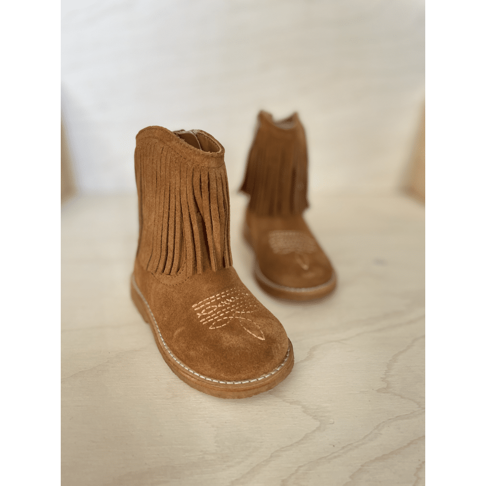 Angulus - Boot Fringes Zipper - Cognac