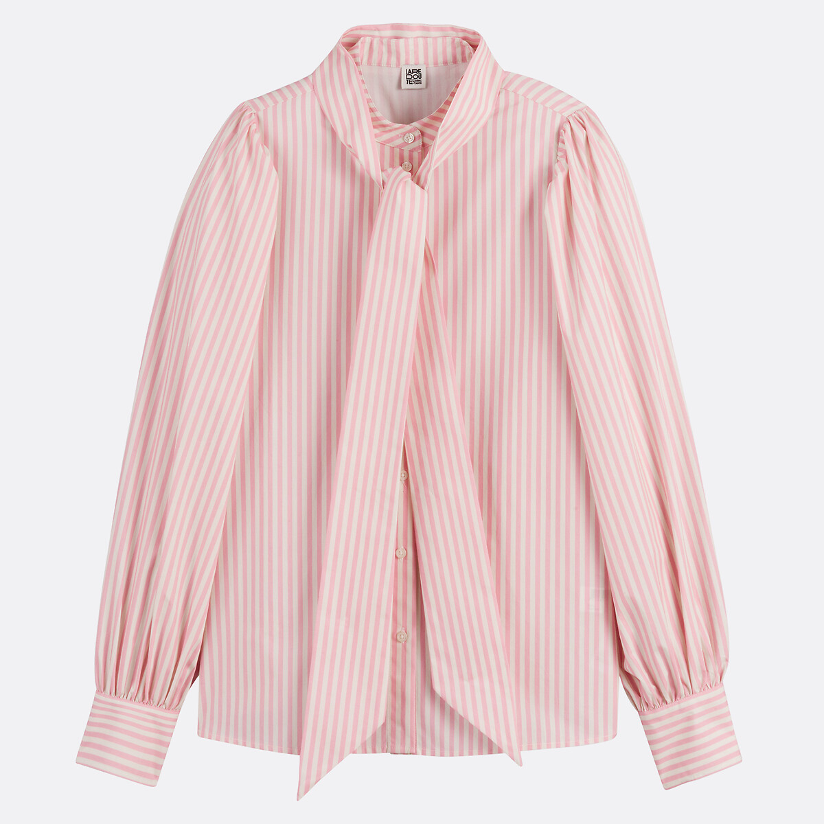 COLEÇÃO LA REDOUTE<br>Camisa listrada com cinto e mangas compridas