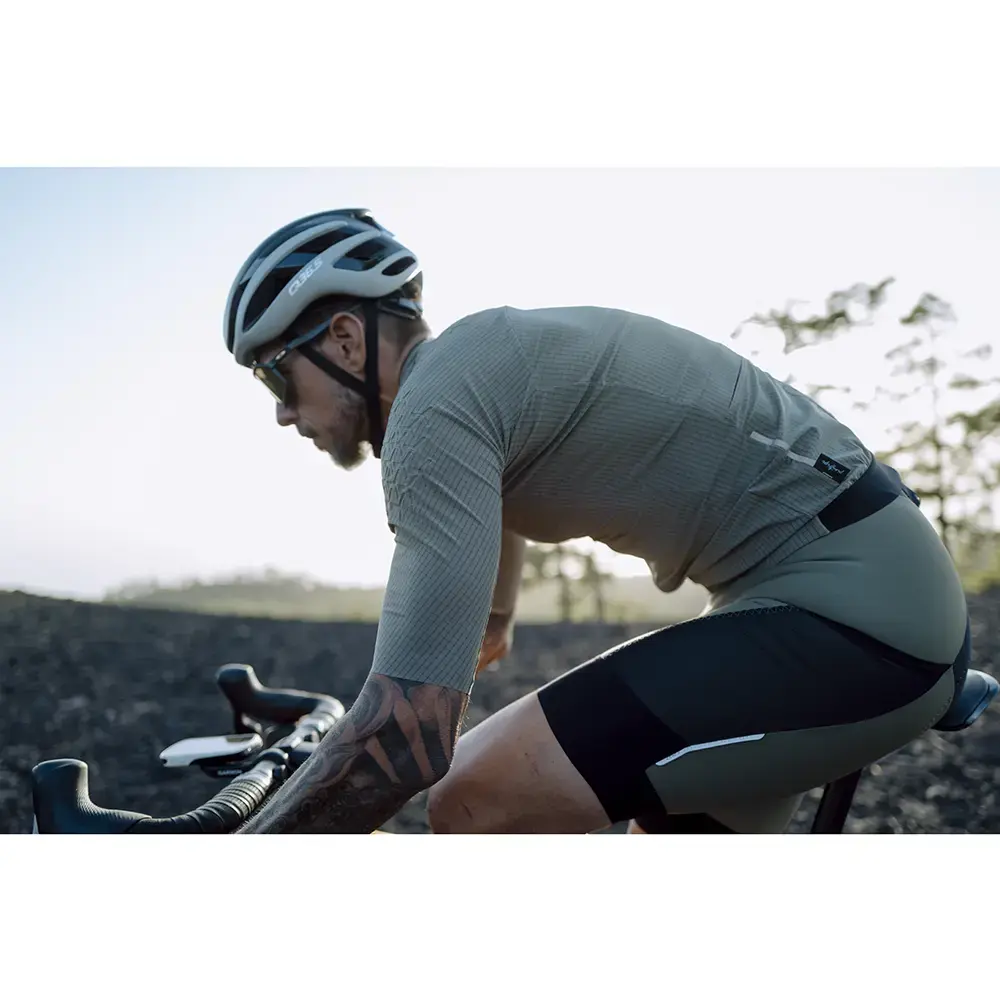 Q36.5 Grid Skin Fietsshirt Korte Mouwen Olijfgroen Heren