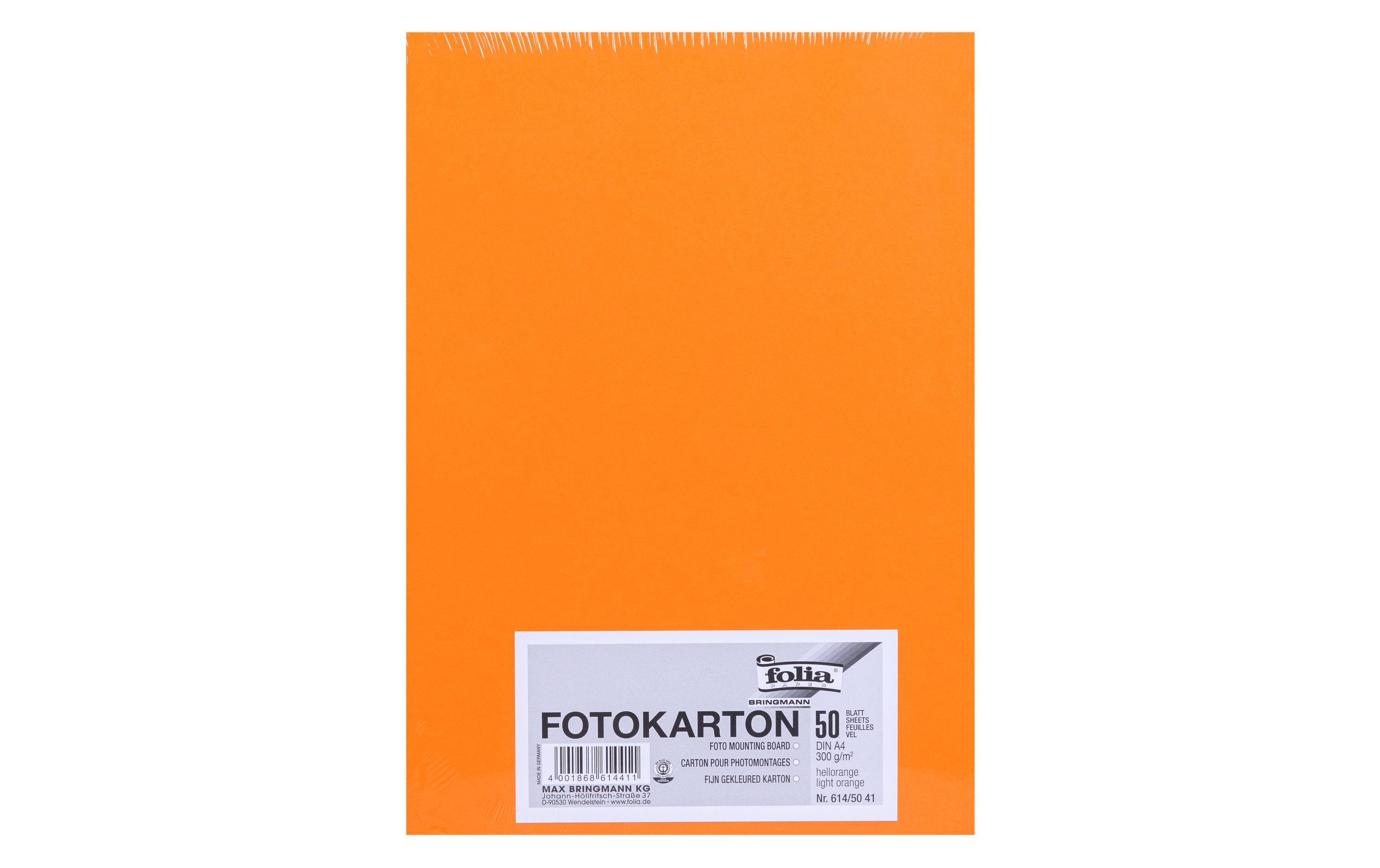Fotokarton A4, 300 g/m², 50 Blatt, HellorangeFotokarton zum Basteln oder Gestalten