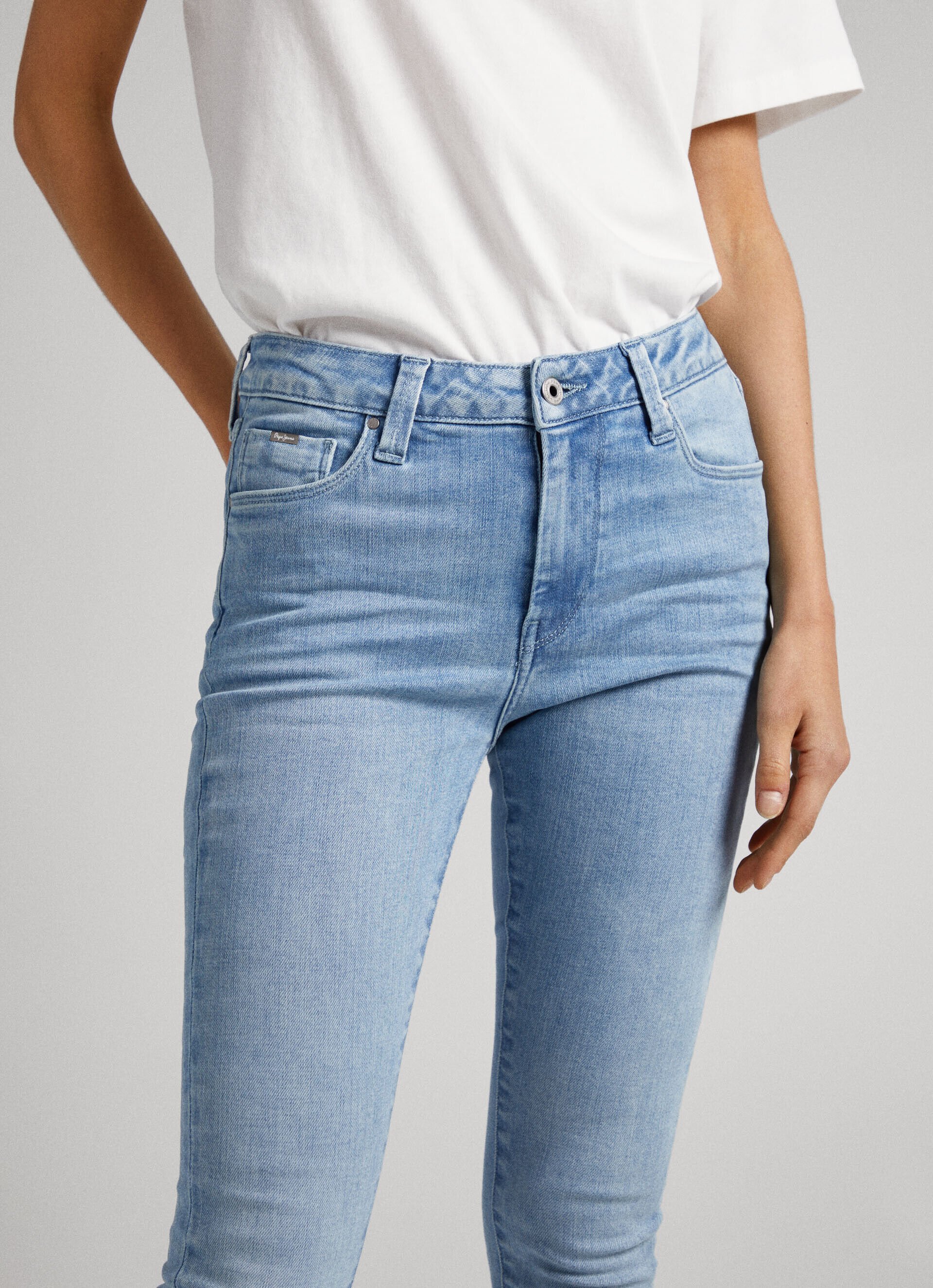 Calça jeans skinny de cintura alta estilo regent fit - jeans