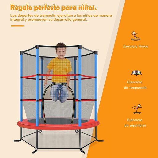 Cama elástica Costway de 165 cm com rede de segurança