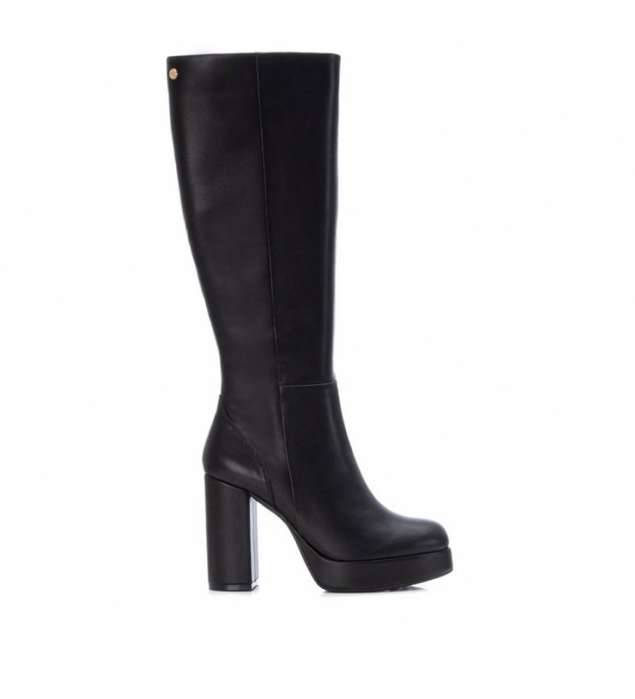 Botas Xti High Pretas - Altura do Salto 10cm -