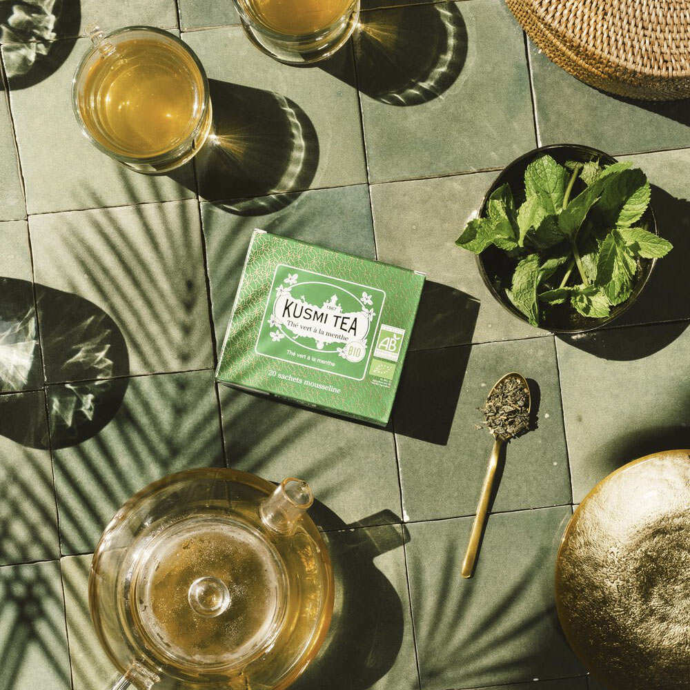 Thé vert à la menthe bio - Sachet mousseline