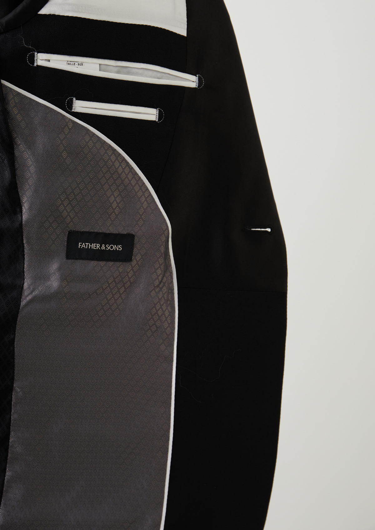Smoking Slim en laine unie noire